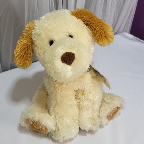 10" Commonwealth Yellow Lab Cream Beige Tan Puppy Dog Stuffed Plush Animal Toy - Picture 2 of 12
